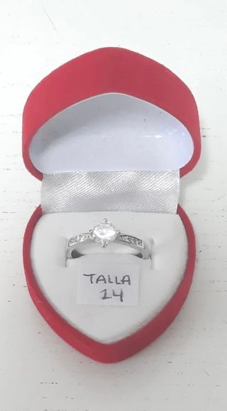 Anillo Plata de Ley 925 con Circonitas - Talla 14