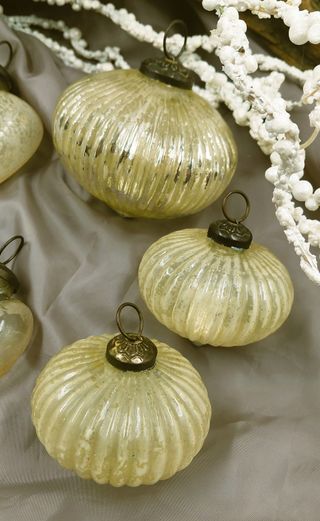 Set 5 Addobbi Natalizi Vintage Vetro Cuore