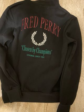 Jersey Fred Perry Negro Media Cremallera