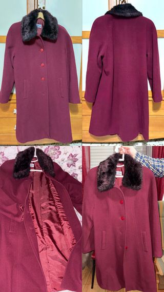 Abrigo elegante con cuello de pelo