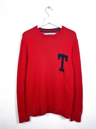 Jersey Tommy Hilfiger Logo Grande Oversize Rojo