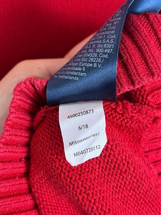 Jersey Tommy Hilfiger Logo Grande Oversize Rojo