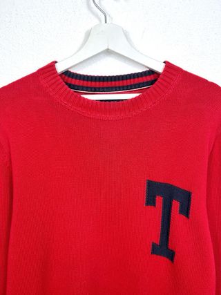 Jersey Tommy Hilfiger Logo Grande Oversize Rojo