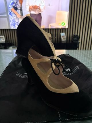 Zapatos Flamenco Profesionales Negro/Beige
