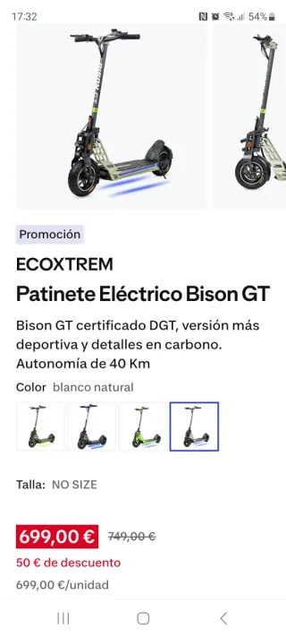 Patinete Ecoxtrem Bison 800W