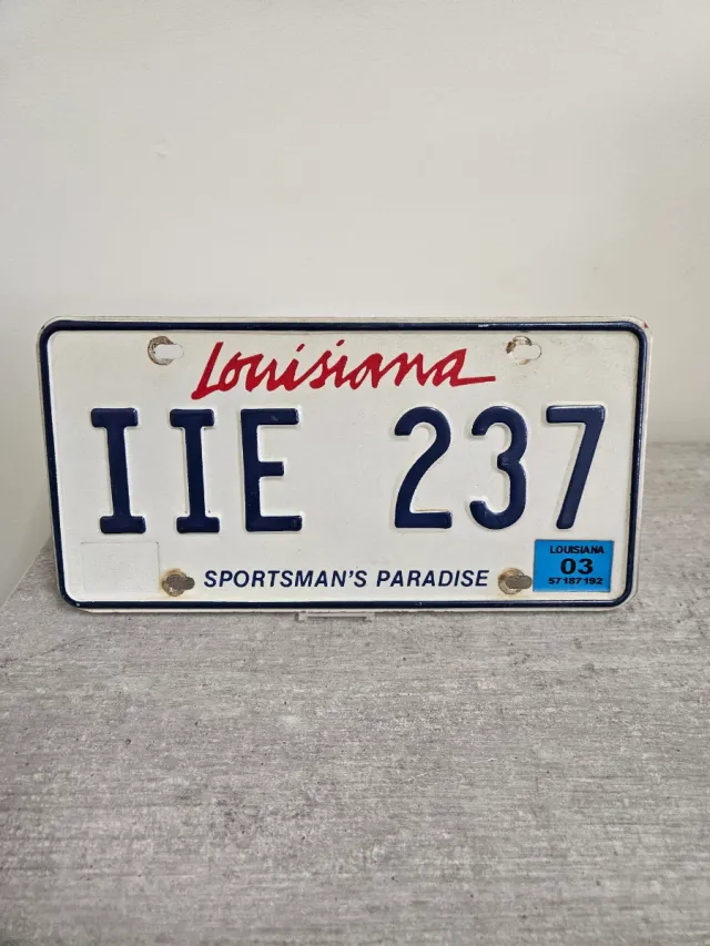 Targa di immatricolazione Louisiana IIE 237