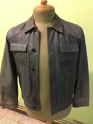 Chaqueta de piel caballero gris