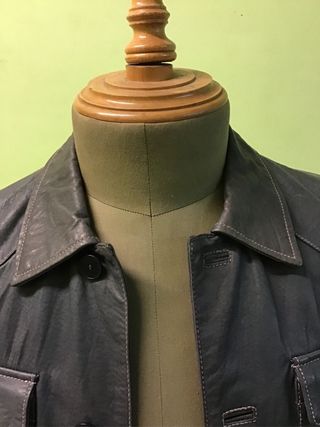 Chaqueta de piel caballero gris