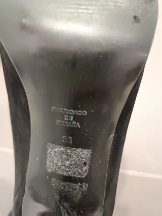 Botín tacón peep toe negro