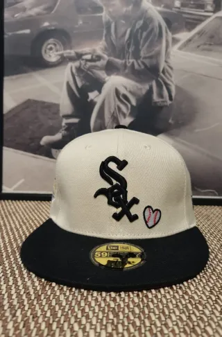 Gorra New Era 59Fifty Blanca y Negra Talla 7.1/2