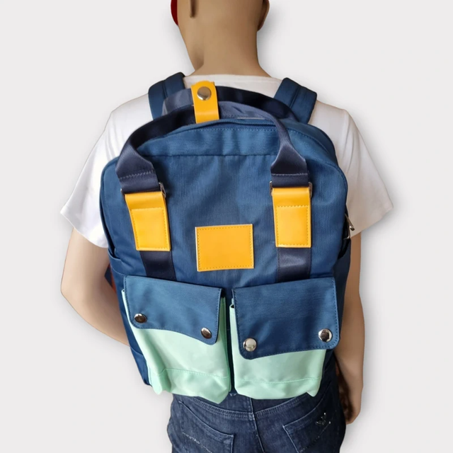 Mochila poliéster unisex azul