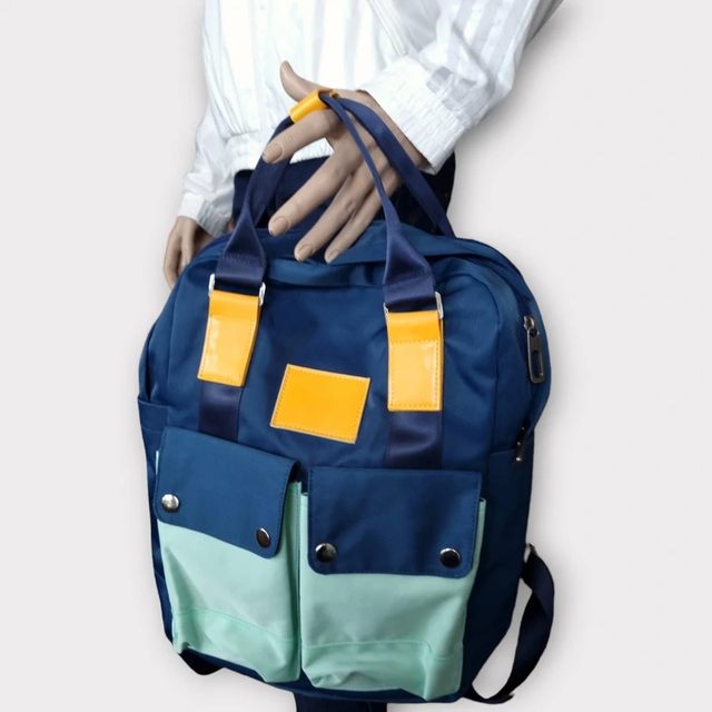 Mochila poliéster unisex azul