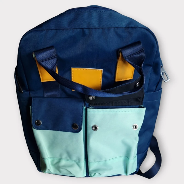 Mochila poliéster unisex azul