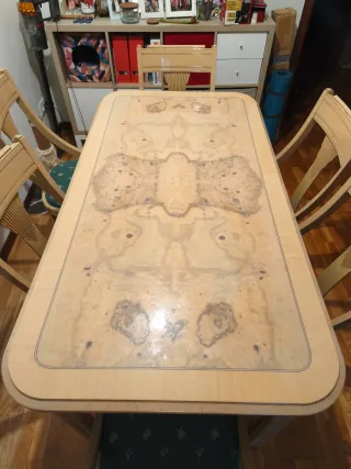 Set tavolo da pranzo in legno + 8 sedie