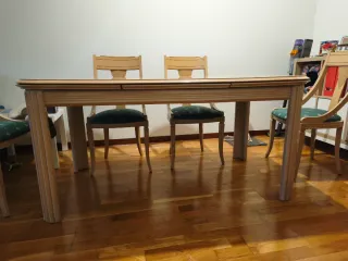 Set tavolo da pranzo in legno + 8 sedie