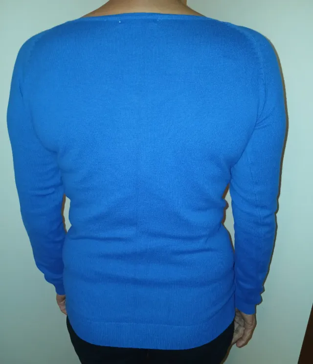 Jersey azul manga larga