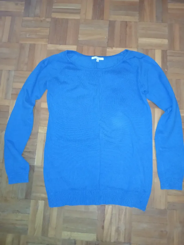 Jersey azul manga larga