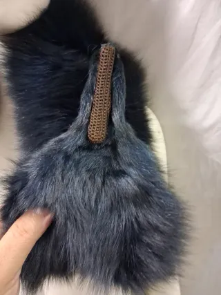 Stola scialle vera pelle donna nero