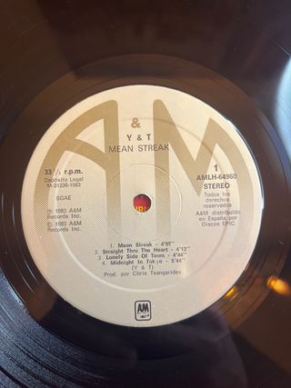 Vinilo Y&T Mean Streak LP
