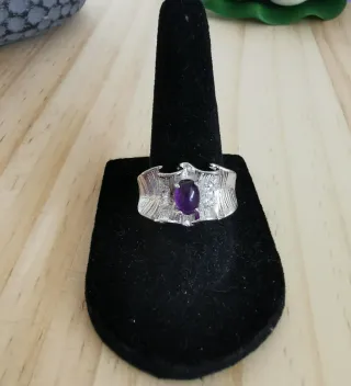 Anillo Amatista Natural tamaño Ajustable.