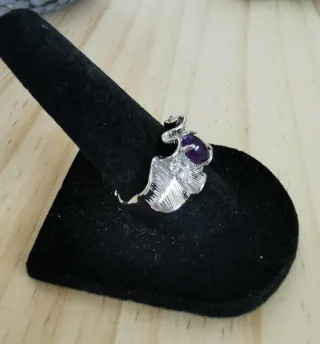 Anillo Amatista Natural tamaño Ajustable.