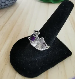 Anillo Amatista Natural tamaño Ajustable.