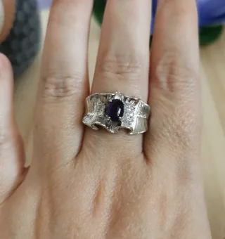 Anillo Amatista Natural tamaño Ajustable.