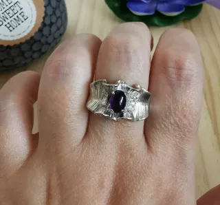 Anillo Amatista Natural tamaño Ajustable.