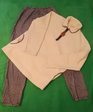 Pijama Mujer Little Kiss Beige Marrón y azul