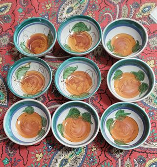 Set 9 coppette ceramica frutta