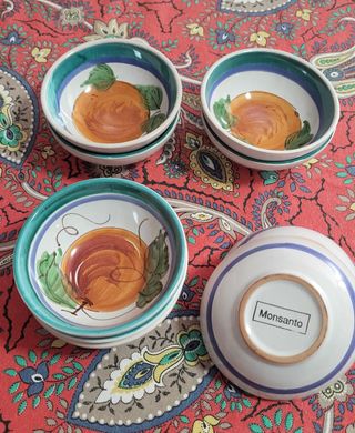 Set 9 coppette ceramica frutta