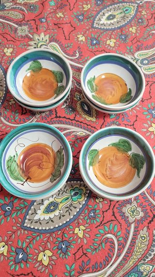 Set 9 coppette ceramica frutta