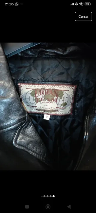 Chaqueta de cuero negra para hombre