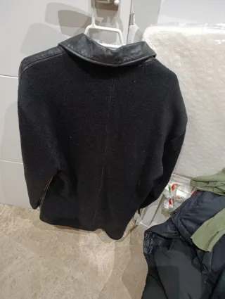 Chaqueta de cuero negra para hombre