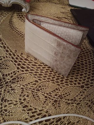 Portafoglio Coccodrillo Bianco