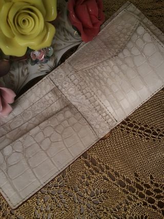 Portafoglio Coccodrillo Bianco