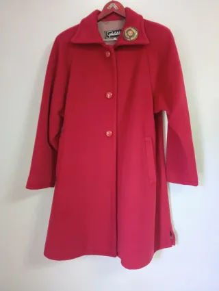 Abrigo lana rojo oscuro talla amplia 44