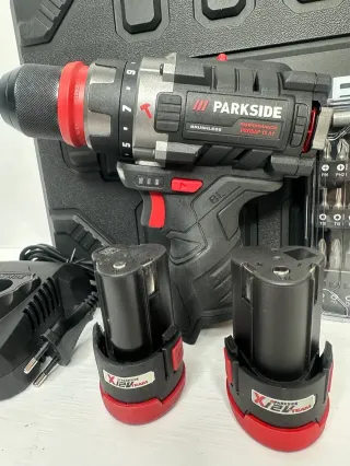 Taladro Percutor Parkside 12V + Accesorios