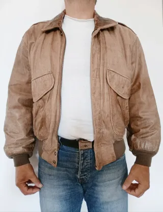 Bomber Cuero auténtico Aviador Piloto M. Medidas.