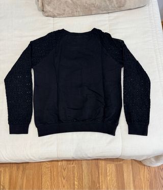 Camiseta negra étoile encaje