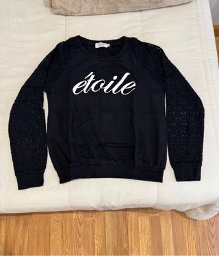 Camiseta negra étoile encaje