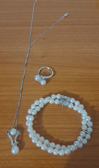 Set gioielli perla e oro bianco