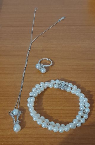 Set gioielli perla e oro bianco