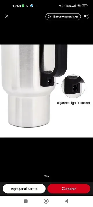 Taza térmica eléctrica para coche