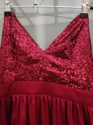 Vestido largo rojo lentejuelas