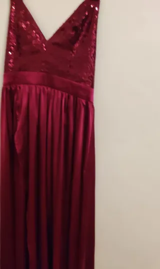 Vestido largo rojo lentejuelas