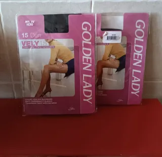 2 Pares Pantis Golden Lady 15 Den Nero