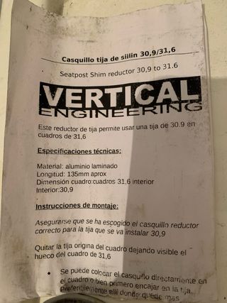 Adaptador tija sillín 30.9-31.6