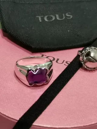 Anillo Tous Talla 14 Amatista Plata