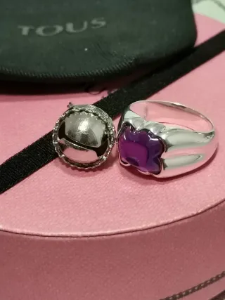 Anillo Tous Talla 14 Amatista Plata